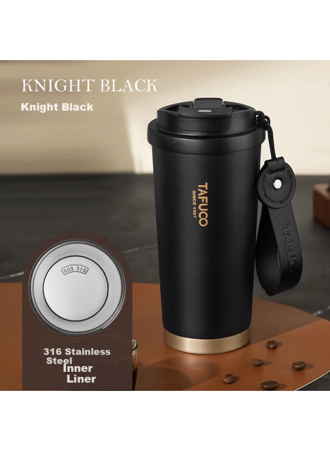 Tafuco Ceramic Coated Coffee Cup Double Insulated Thermos Car Home Portable 0.5l White T2428 - Image 4