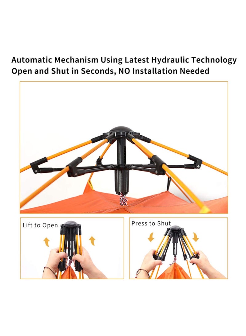 GO2CAMPS Automatic Camping Tent 4 Persons (200X200X135) CM,Instant Automatic Pop Up Dome Tent,Portable Windproof Lightweight for Family Backpacking Hunting Hiking Outdoor Beach Tent and Picnic Tent-Multicolour - Image 2