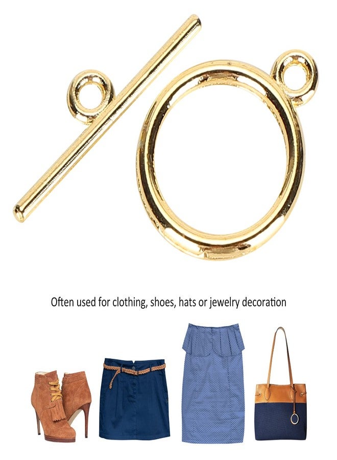 Zerodis 100 Pack Jewelry Clasp, Gold Bracelet Clasps Sets Alloy Toggle Jewelry Clasp Sets DIY Crafts Making Supplies Easy to Operate Toggle Connectors for Bracelet Jewelry Making - Image 5