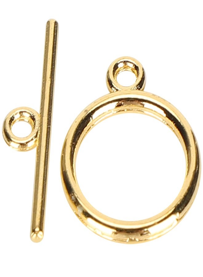 Zerodis 100 Pack Jewelry Clasp, Gold Bracelet Clasps Sets Alloy Toggle Jewelry Clasp Sets DIY Crafts Making Supplies Easy to Operate Toggle Connectors for Bracelet Jewelry Making - Image 1
