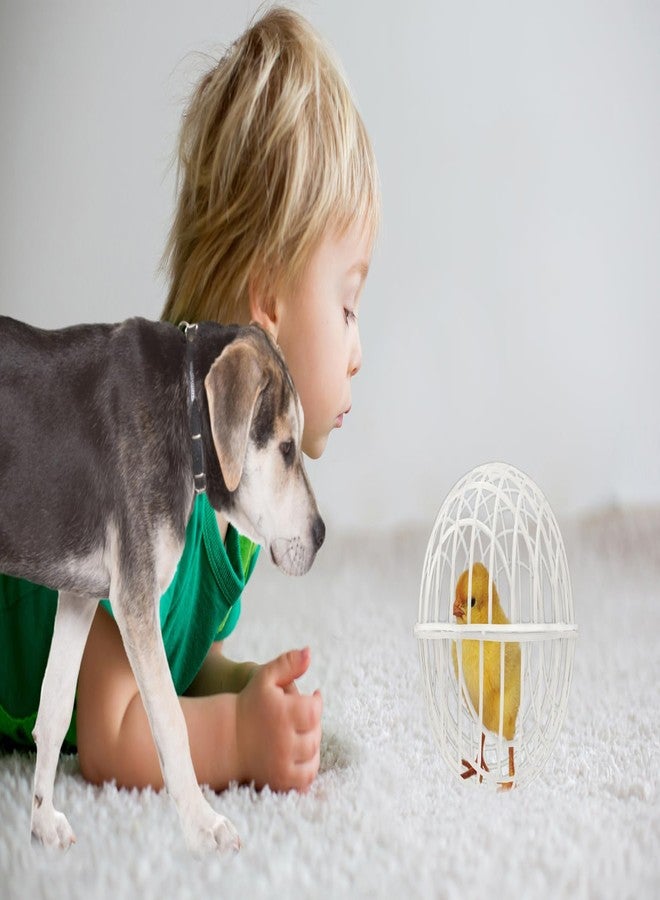 CalorMixs 7.8" Ball-Shaped Movable Pigeon Chick Coop, Little Rabbit Duck Guinea Pig Safe Walking Net,Preventing Dog Bites, Predation by Eagles Wolves Cats Eagles, Pet Safety Cage - Image 2