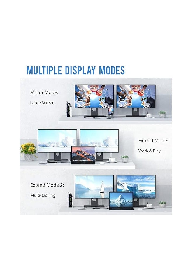 محول نوع سي من USB C الى HDMI وVGA وUSB 3 بمنفذ شحن متوافق مع سامسونج S9-S8-نوت 9-8-ابل ماك بوك-نينتندو سويتش من باتبيت، أسود - Image 4