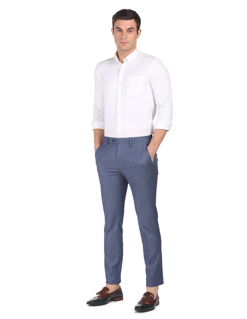 Arrow Blue ARADTR2025 Aqua Mens Trousers for Men | Best Price UAE