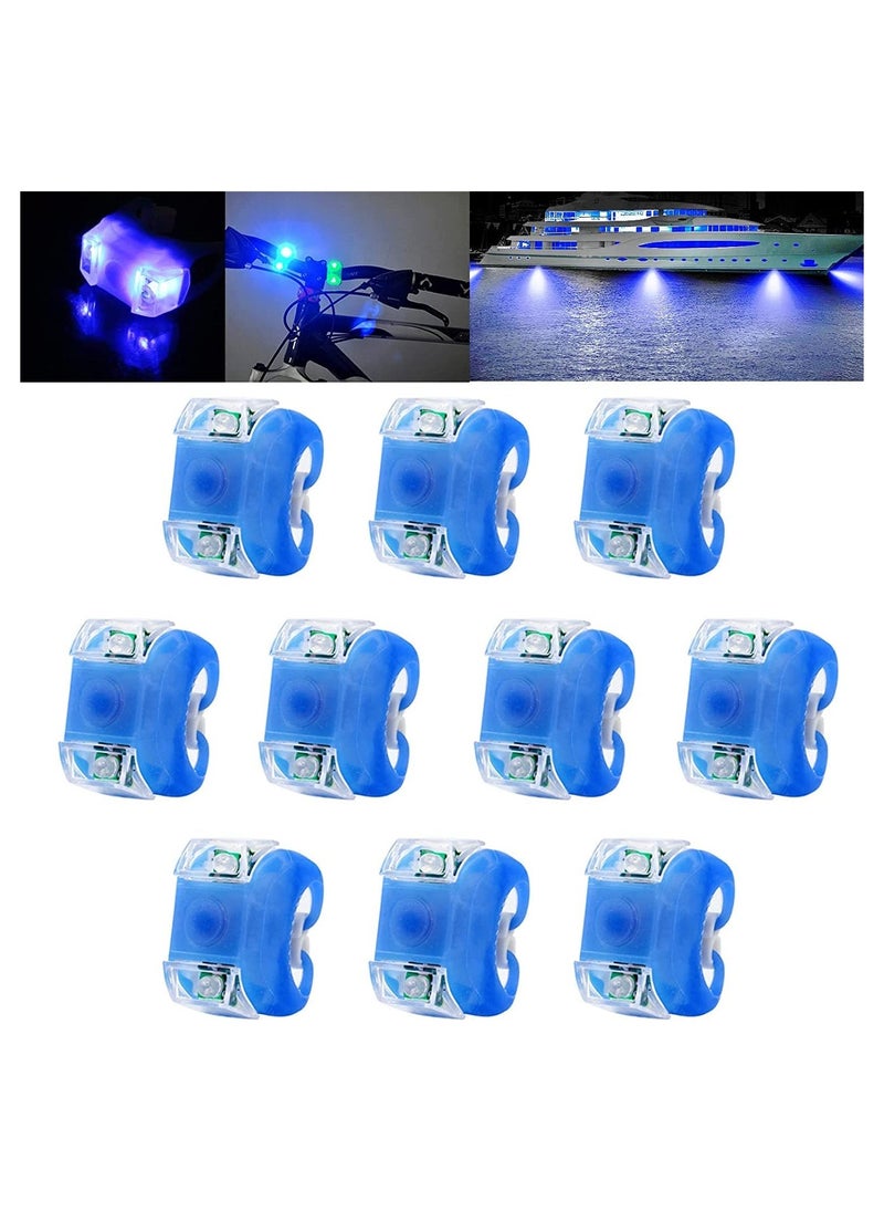 Loquat 12 Pieces LED Boating Lights Navigation Lights LED Safety Boat Lights Boat Bow and Stern Battery Operated with 3 Modes for Boat Pontoon Yacht (Blue) - Image 1
