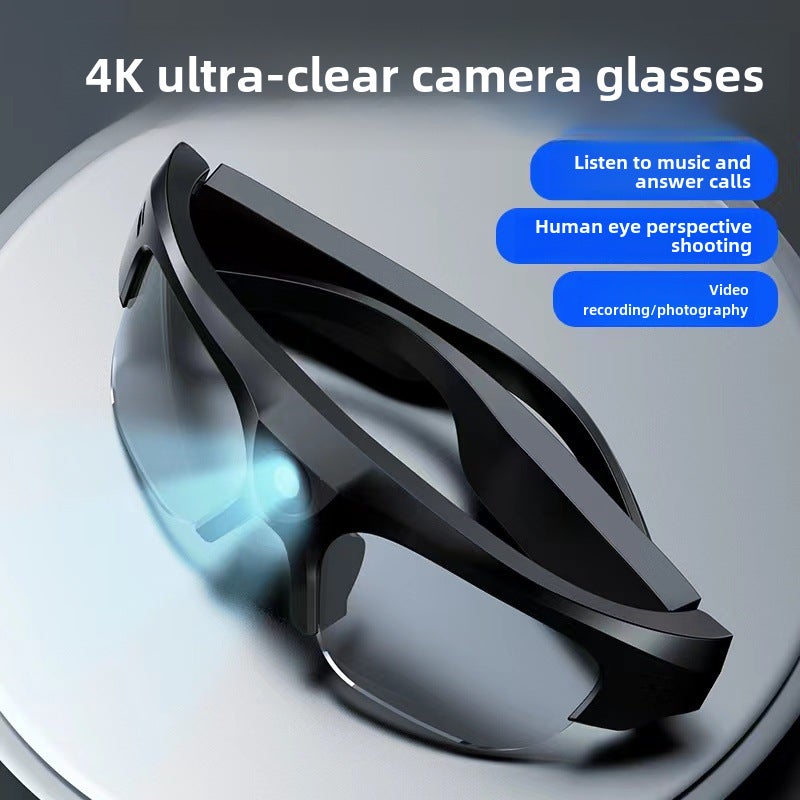 Smart Bluetooth Glasses 128GB HD Camera  Live Streaming Black 128G 