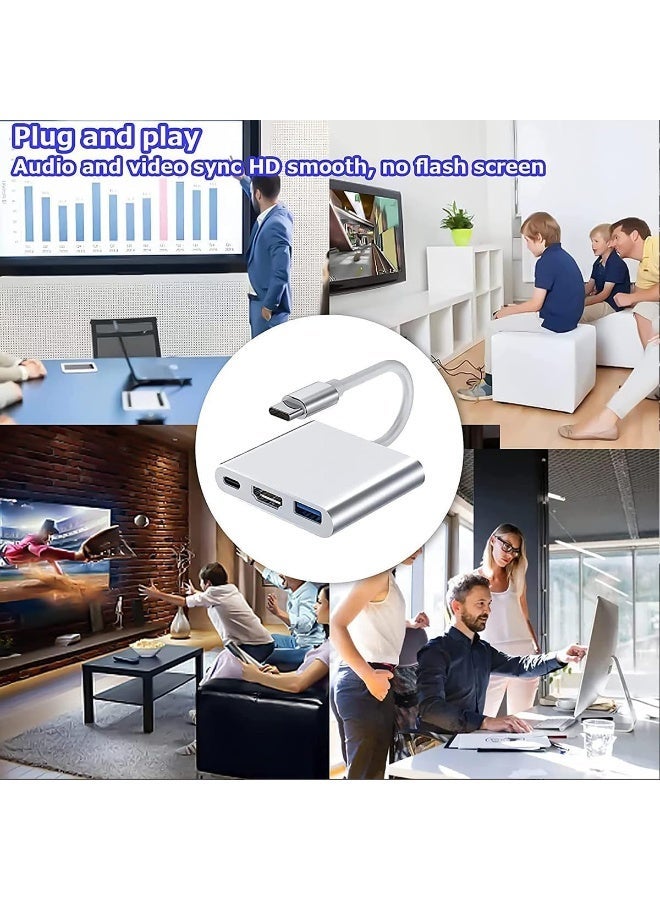 أوريون ماكس محول متعدد المنافذ 3 في 1 من USB-C إلى HDMI بدقة 4K، موزع من النوع C مع منفذ USB 3.0 وشحن سريع PD بقدرة 100 واط، محول صوت وصورة رقمي متوافق مع Thunderbolt 3 لأجهزة MacBook Pro/Air وiPad والكمبيوتر المحمول والتابلت والشاشة وجهاز العرض - Image 5