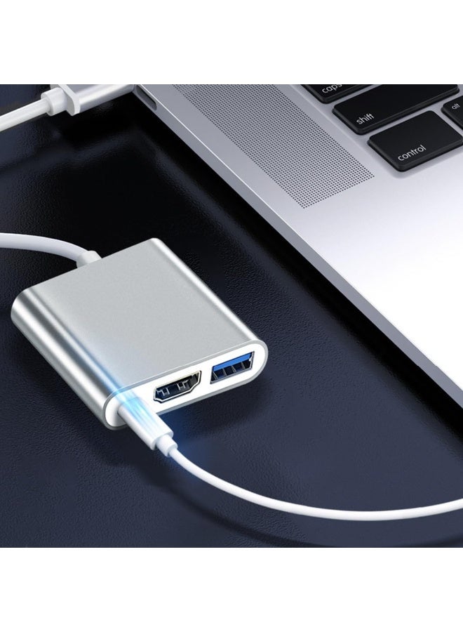 أوريون ماكس محول متعدد المنافذ 3 في 1 من USB-C إلى HDMI بدقة 4K، موزع من النوع C مع منفذ USB 3.0 وشحن سريع PD بقدرة 100 واط، محول صوت وصورة رقمي متوافق مع Thunderbolt 3 لأجهزة MacBook Pro/Air وiPad والكمبيوتر المحمول والتابلت والشاشة وجهاز العرض - Image 3