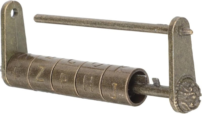 Vintage Chinese Style Engraved Padlock Retro Combination Lock For Jewelry Box - Image 1