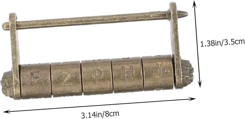 Vintage Chinese Style Engraved Padlock Retro Combination Lock For Jewelry Box - Image 3