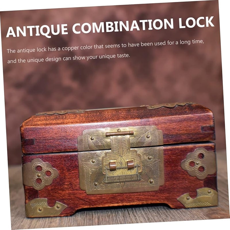Vintage Chinese Style Engraved Padlock Retro Combination Lock For Jewelry Box - Image 4