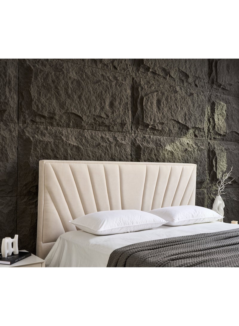 PanaX Panax Modern Upholstered Platform Bed Frame with Headboard - Strong Wooden Slats, Non-Slip & Noise-Free Design - No Box Spring Needed - Easy Assembly - Queen Size - Light Beige  - Image 3