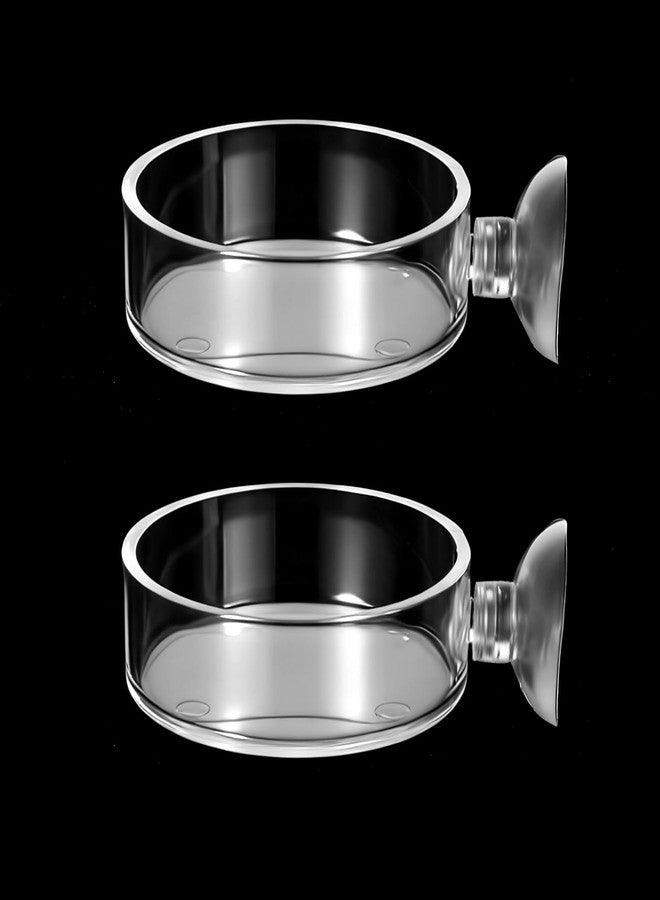 YQQYG 2 Pcs 60mm Fish Tank Feeder Dish, Clear Acrylic Aquarium Shrimp Feeder Dish with Suction for Aquarium Tanks Feeding - Image 1