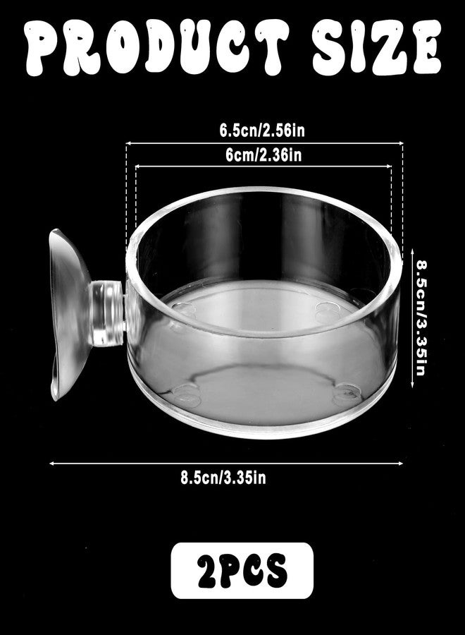 YQQYG 2 Pcs 60mm Fish Tank Feeder Dish, Clear Acrylic Aquarium Shrimp Feeder Dish with Suction for Aquarium Tanks Feeding - Image 2