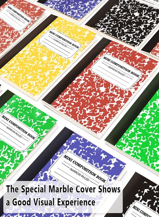 feela 40 Pack Mini Composition Notebook Bulk, Cute Pocket Composition Note Pad, Small Journal Notebooks for Students College School Supplies, 4.5" X 3.25", Narrow Ruled, 5 Marble Covers - Image 3