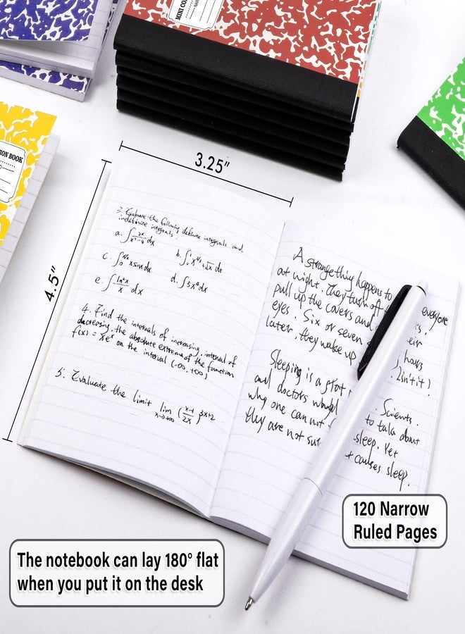 feela 40 Pack Mini Composition Notebook Bulk, Cute Pocket Composition Note Pad, Small Journal Notebooks for Students College School Supplies, 4.5" X 3.25", Narrow Ruled, 5 Marble Covers - Image 2