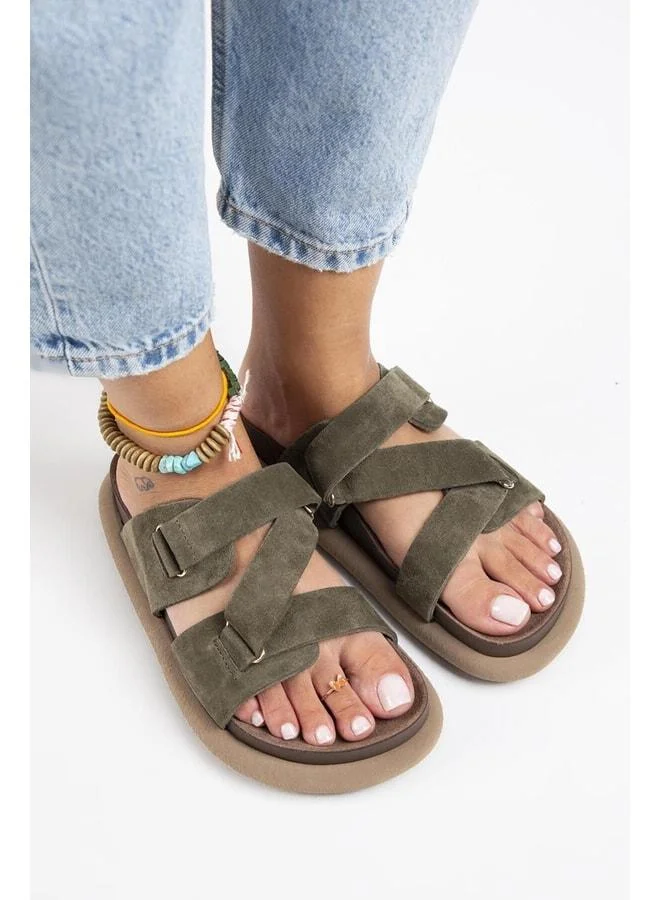 Manijero  Tulipan Women's Genuine Leather Beige Slip-On Sandal. for Women | Best Price UAE