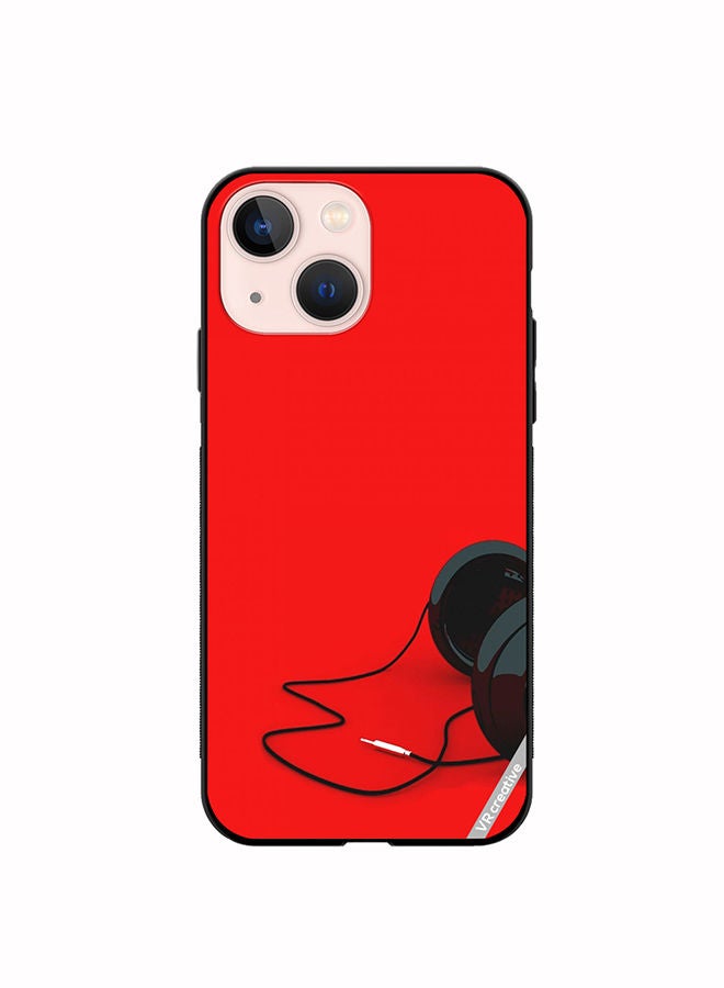 VR CREATIVE Protective Case Cover For Apple iPhone 14 Plus Black Headphones Design Multicolour - Image 1