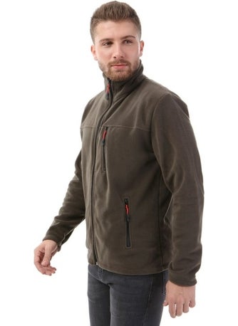 Honest Bato Collar Full Zipper Jacket Khaki  - Image 2