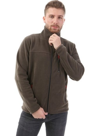 Honest Bato Collar Full Zipper Jacket Khaki  - Image 3