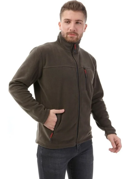 أونست Bato Collar Full Zipper Jacket Khaki