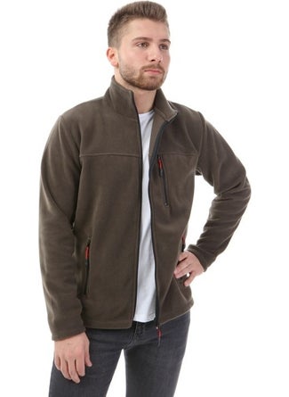 Honest Bato Collar Full Zipper Jacket Khaki  - Image 4