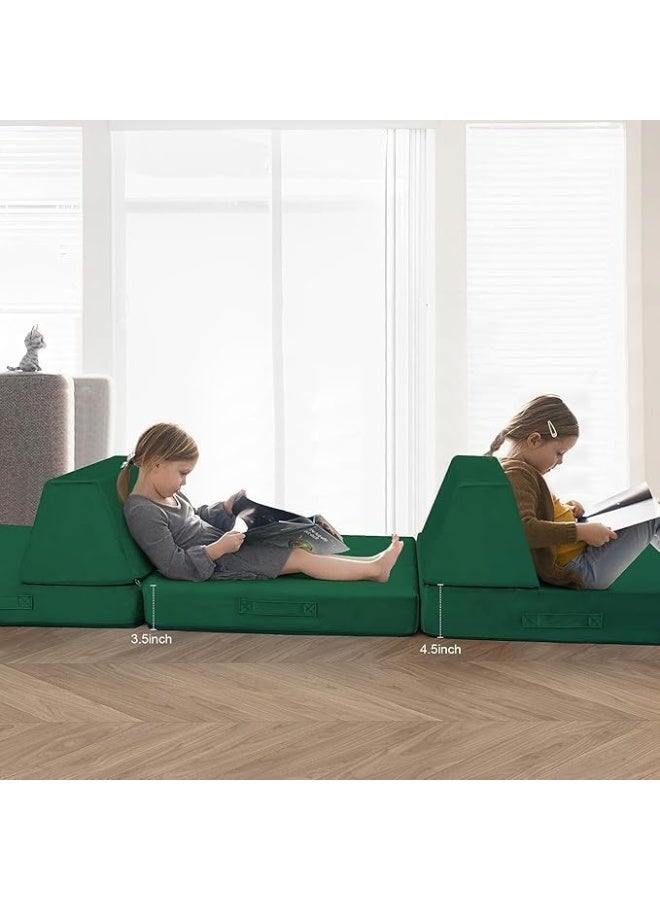 Poppins Home Poppins HOME Kids Couch Kids Sectional Sofa Glow Sofa Couch for Kids, Space Glow in The Dark 8 Piece Fold Out (Green)  - Image 3