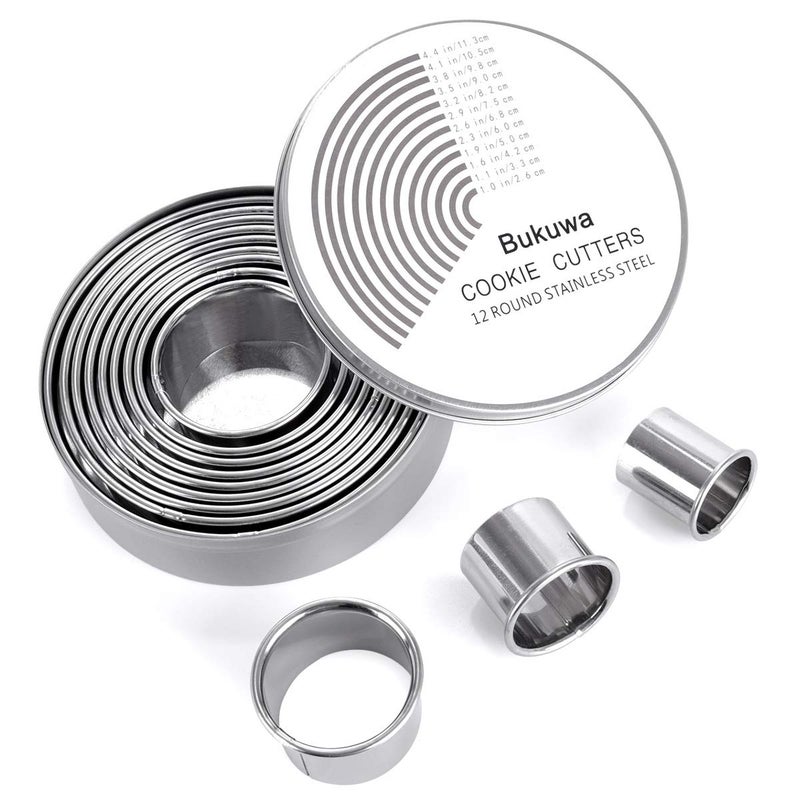 مجموعة قواطع بسكويت دائري 12 قطعة