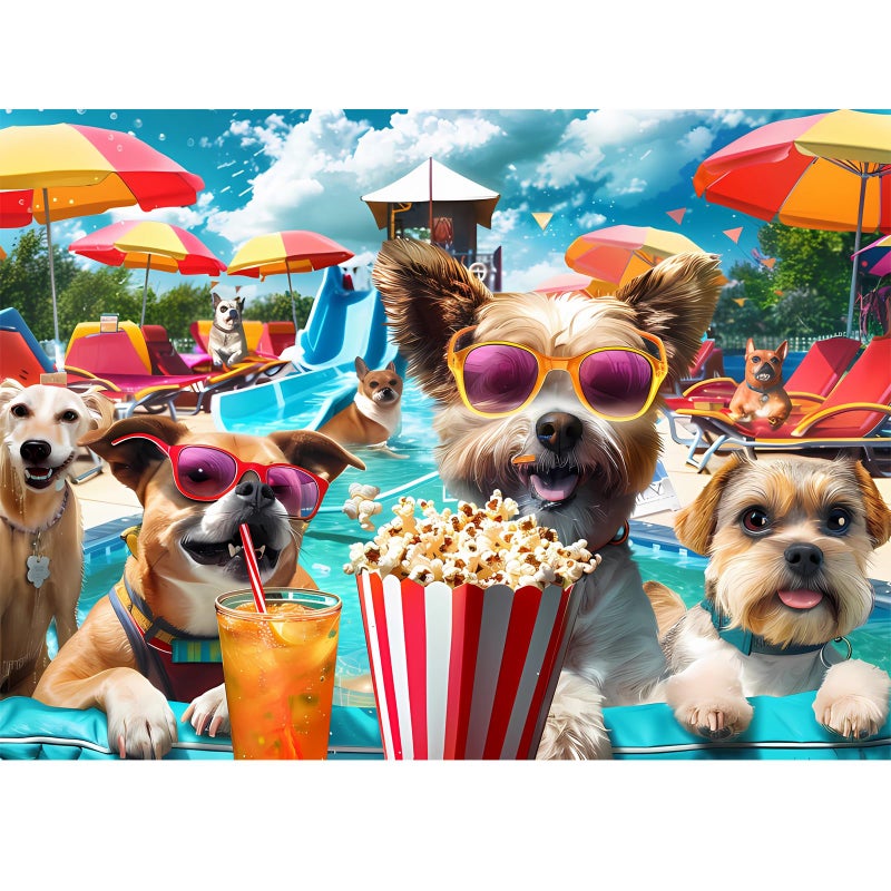 VOLUVOLU 300 Piece Jigsaw Puzzle for Adults Fun at The Amusement Park Dog Puzzles Funny Puppy Jigsaw Puzzles Animal Pet Lover Challenging Puzzles for Friends Family Activity Game Nights Gifts - Image 2