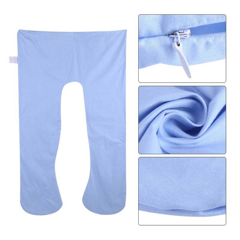 klarako Maternity/Pregnancy U Shape Pillow Cover, Cotton Soft Full Body Pillow Replacement Cloth whth Zippered Removable Case, General Size 55.1" L x 31.1" W (Blue) - Image 5