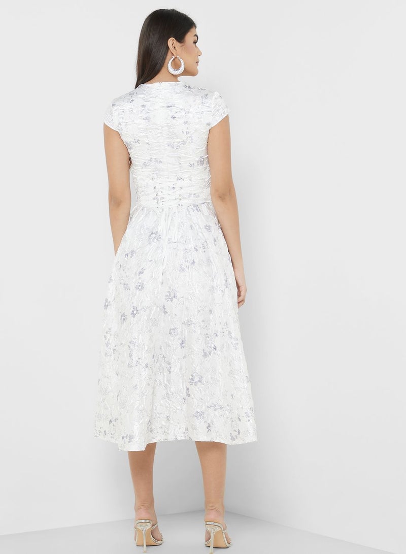 ELLA Floral Lace Midi Dress - Image 2