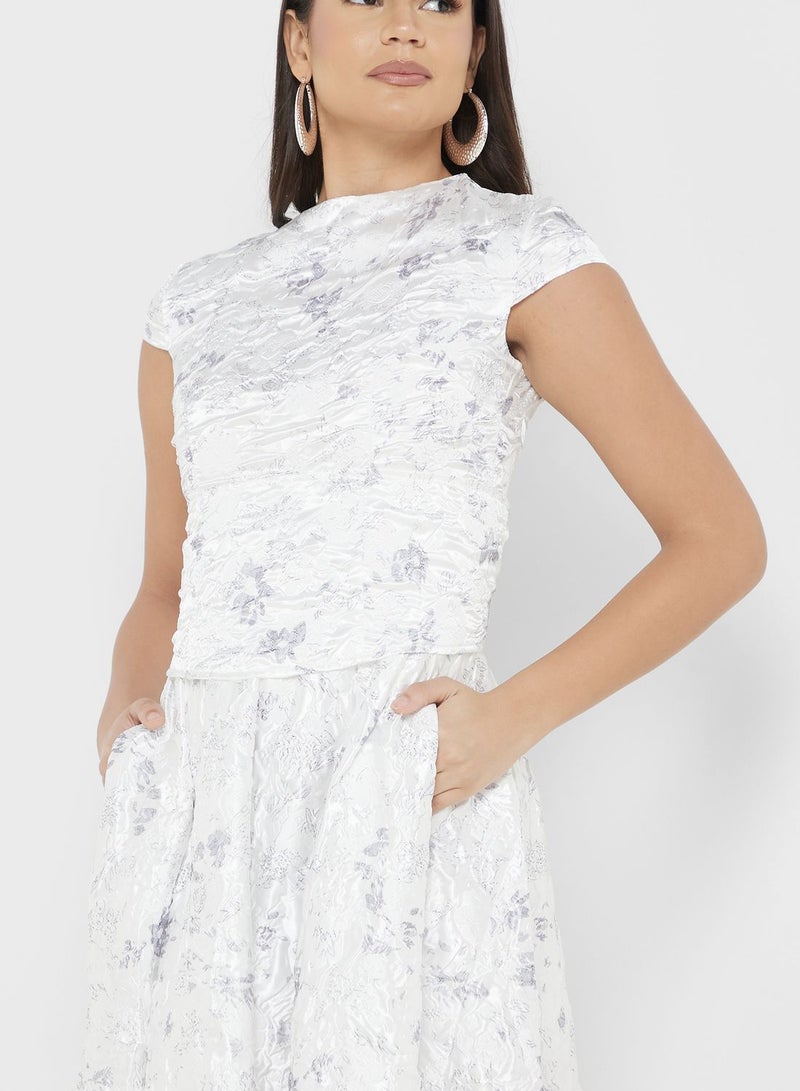 ELLA Floral Lace Midi Dress - Image 3