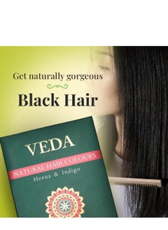 VEDA VEDA Natural Colours For Black Hair|Henna Powder, Indigo Powder, Hair Pack)|Long Lasting Natural Hair, 1 Count  - Image 2