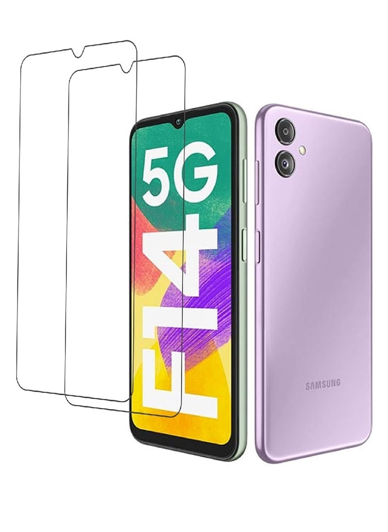 Super 2 Pieces Tempered Glass Screen Protector Clear Designed For Samsung Galaxy F14 Full Screen Coverage And Bubble Free - Image 1