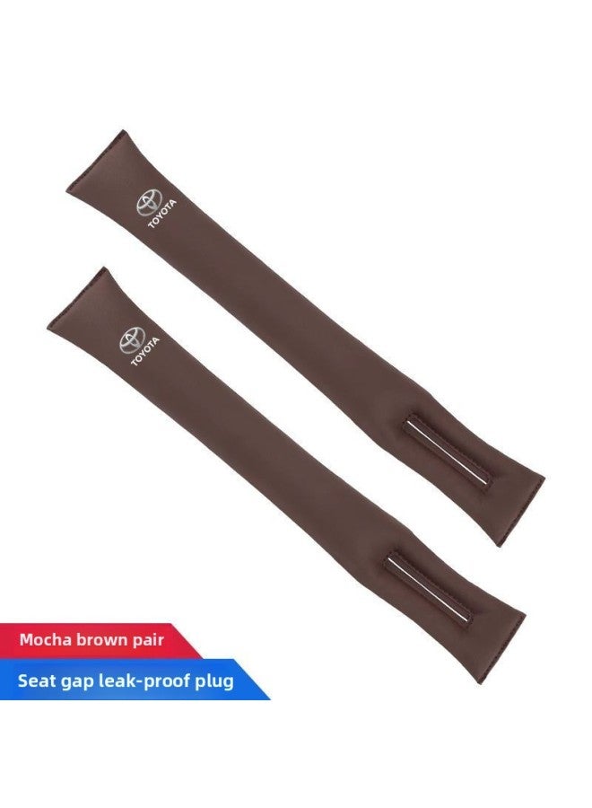 Suitable For Toyota Alfafal 20 Series 30 Series Modified Car Supplies Seat Gap Plug Prevention-Color:Toyota Leather Seat Gap Plug Mocha Brown 2 Pieces-Scale:1:8  - Image 1