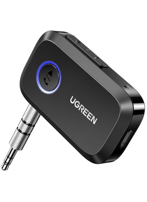 Aux Bluetooth Car Adapter 3.5mm,Portable Bluetooth 5.3 Receiver for Car,Bluetooth 3.5mm Jack Kit with Built-in Microphone for Car Stereo/Speaker/Home Stereo/Wired Headphones,15H Battery Life