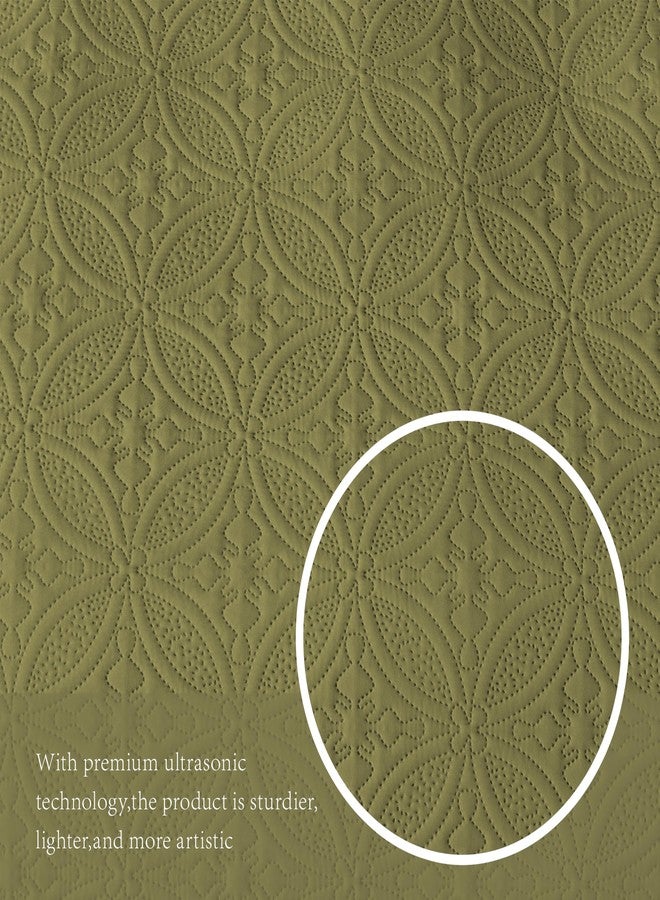 WURUIBO Full/Queen Quilt Set Olive Green, Microfiber Lightweight Bedspreads, Ultrasonic Embossed Solid Coverlet, Thin Bedding Set for All Season, Soft Breathable Bed Cover(1 Quilt, 2 Pillow Shams) - Image 5