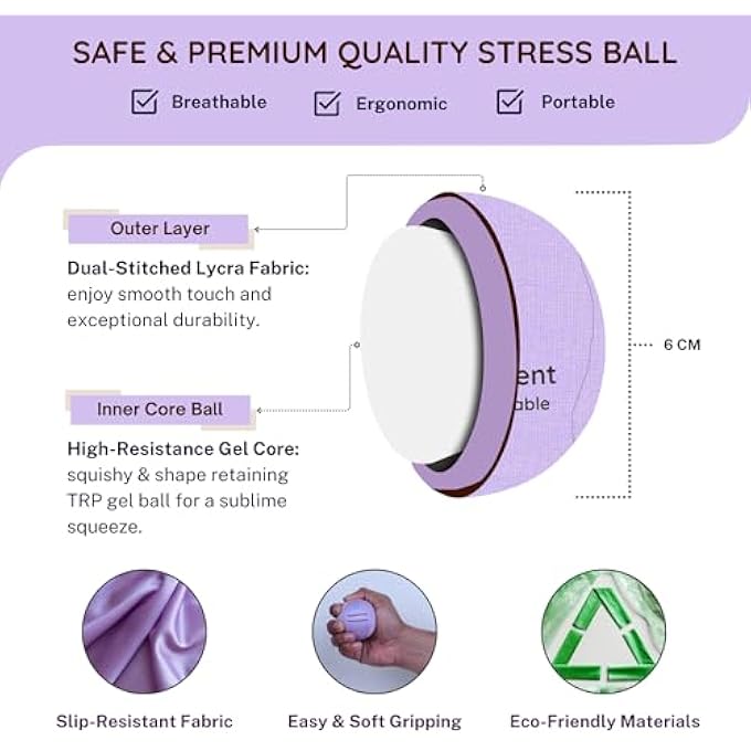 Unwynnd Stress Balls For Adults - Hand Exercise Ball For Stress Relief, Carpal Tunnel, & Arthritis For Hand Grip Strengthening - Anxiety Relief Physio Ball Fidget - Soft (1 PCS) - Image 2