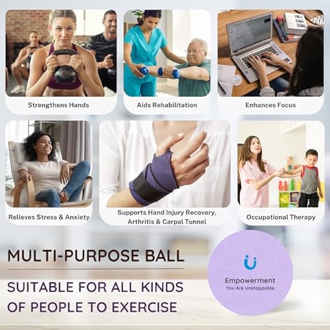 Unwynnd Stress Balls For Adults - Hand Exercise Ball For Stress Relief, Carpal Tunnel, & Arthritis For Hand Grip Strengthening - Anxiety Relief Physio Ball Fidget - Soft (1 PCS) - Image 5
