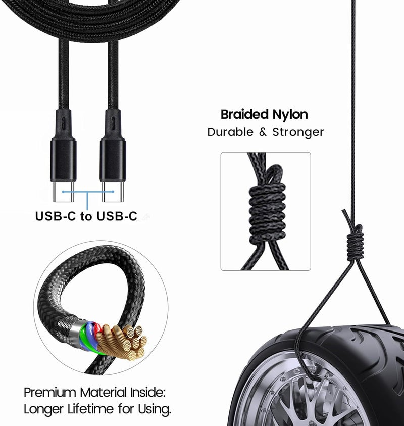weishan شاحن سريع PD 30W USB C متوافق مع Meta Quest 3 3S محول USB مزدوج المنفذ Type C مع كابل شحن C إلى C بطول 66 قدم لجهاز Oculus Quest 2 VR - Image 5