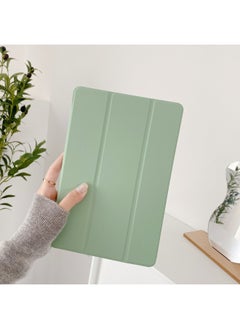 Suitable For Lenovo Xiaoxin Pad2024 Tablet Protective Case Y700 2023 Tri-fold Liquid Leather Case Xiaoxin 11-inch-Color:Light Green-Applicable Model:X306/FC/NC(10.1-inch)