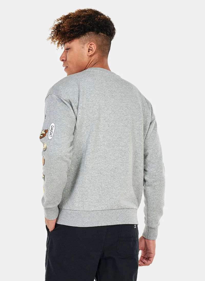 CONVERSE ​Men's x Peanuts Fleece Crew Sweatshirt