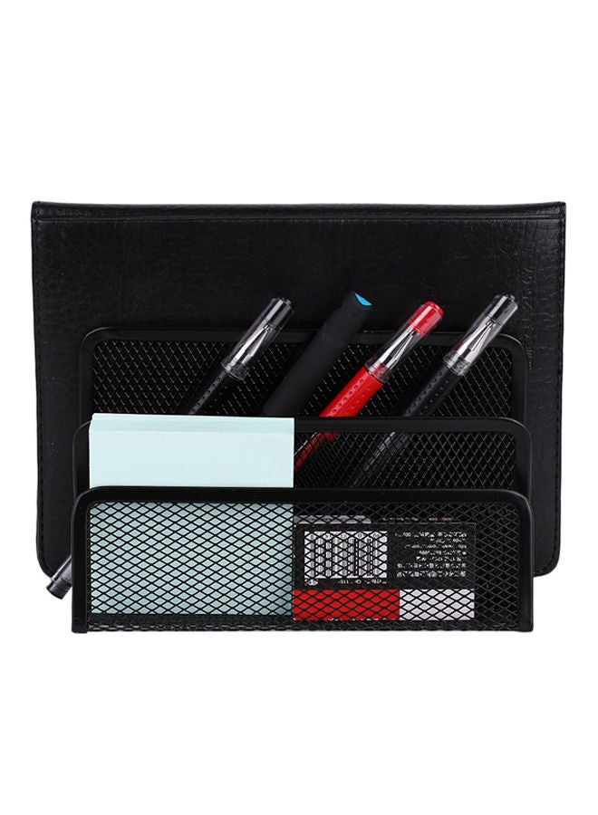 Loquat Practical Mesh Letter Mail Document Organizer Storage Holder Black - Image 2