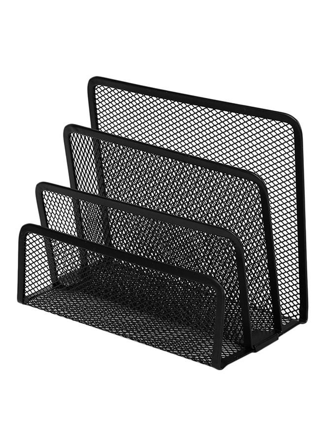 Loquat Practical Mesh Letter Mail Document Organizer Storage Holder Black - Image 1