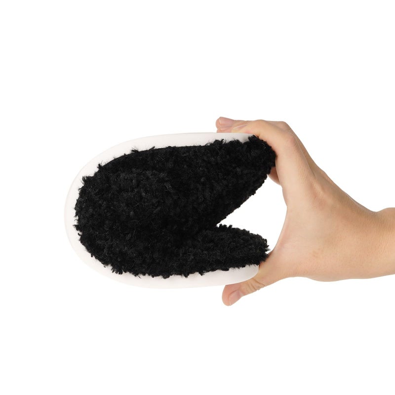 Dokela Fuzzy Open Toe Slippers for Men Soft Memory Foam Indoor House Shoes Slip On Cozy Bedroom Slippers Lightweight Non-Slip Home Slides,Black,US 10-11 / EU 44-45 - Image 2