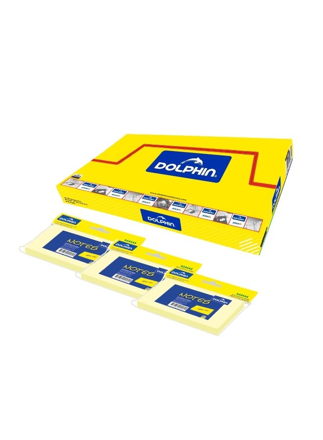 Dolphin Self-Adhesive Sticky Notes 3 × 5 Inch, Easy Peel & Stick, 100 Sheets per Pad, Pack of 12 - Image 1
