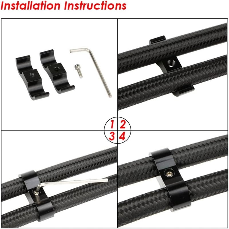 YSIL 8AN Hose Separator Clamp Fuel Line Mounting Clamp Aluminum Black 6PCS - Image 3