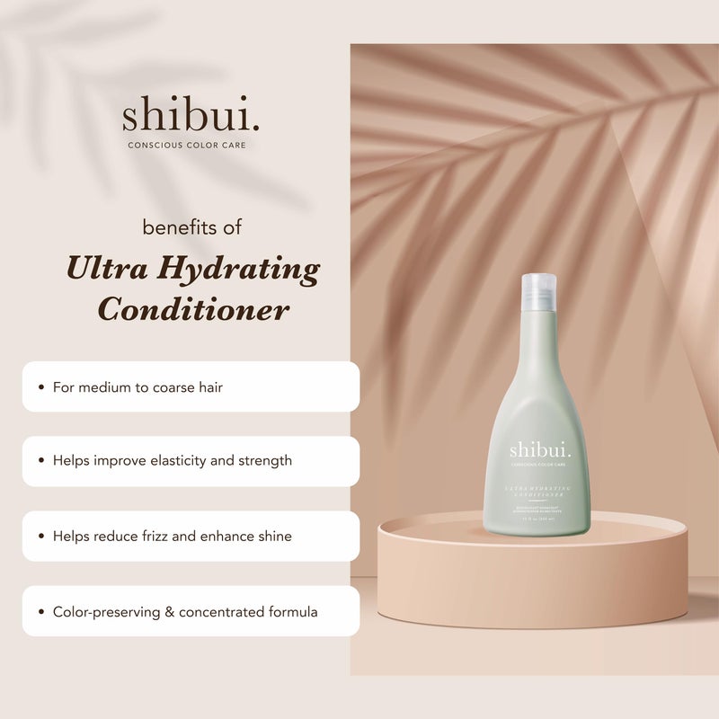 SHIBUI Ultra Hydrating Conditioner, Moisture-Rich Conditioning & Color Protection with Shea Butter & Hyaluronic Acid, For Medium to Textured Hair, Color-Safe & Silicone-Free, 12 Fl Oz - Image 2