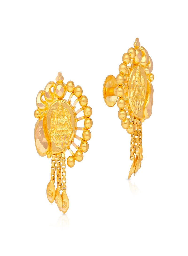 Malabar Gold and Diamonds 22KT 916 Gold Drops Earrings for Women FLER197 - Image 1