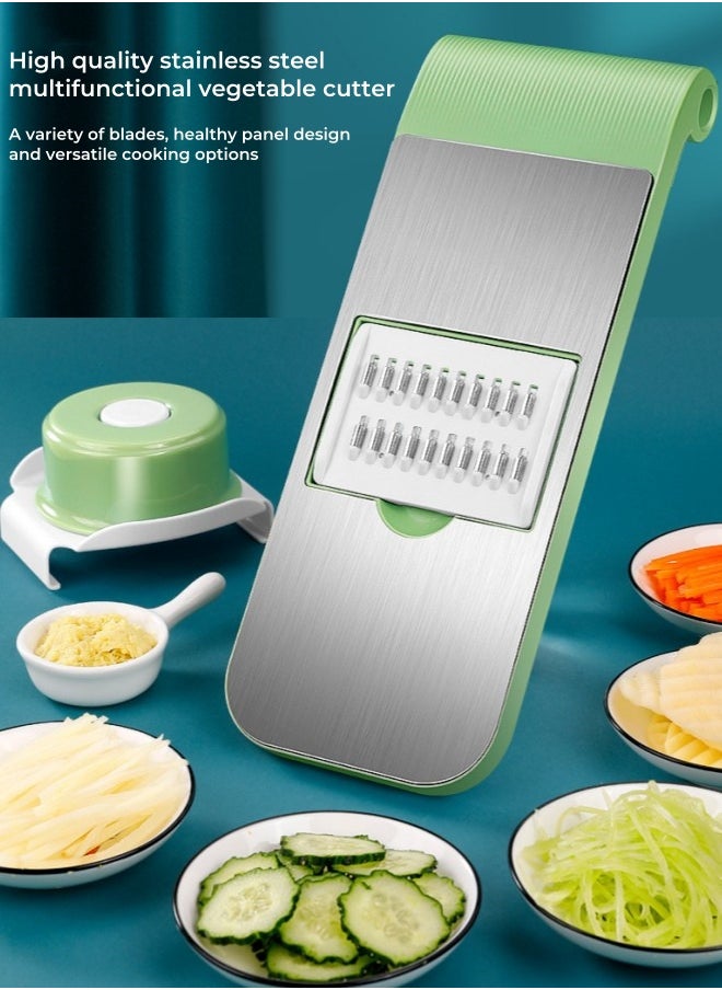 XiuWoo 7-Piece Multifunctional Manual Vegetable Cutter  Vegetable slicer Multicolour  - Image 2
