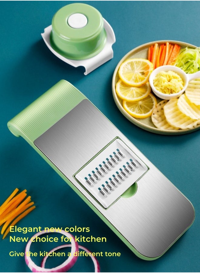 XiuWoo 7-Piece Multifunctional Manual Vegetable Cutter  Vegetable slicer Multicolour  - Image 5